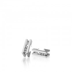 Lines Diamond Huggie Earrings