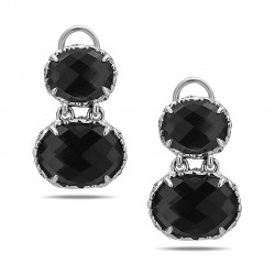 Skye Collection Sterling Silver Hematite Double Drop Earrings