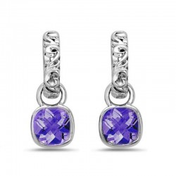 Dylani Collection Sterling Silver Amethyst Dangle Earrings