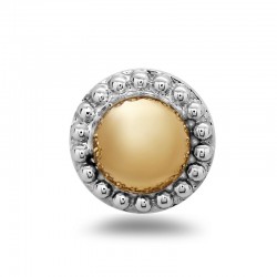 Sterling Silver & 18KY Round Firefly Stud Earrings