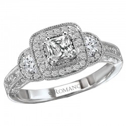 Halo Semi-Mount Diamond Ring