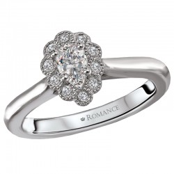 Halo Semi-Mount Diamond Ring