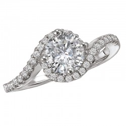 Halo Semi-Mount Diamond Ring