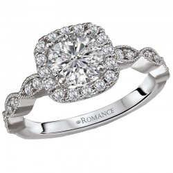 Halo Semi-Mount Diamond Ring