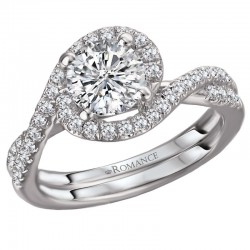 Halo Semi-Mount Diamond Ring
