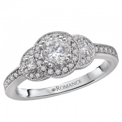 Triple Halo Diamond Ring