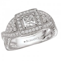 Halo Semi-Mount Diamond Ring