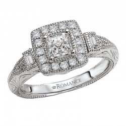 Halo Semi-Mount Diamond Ring