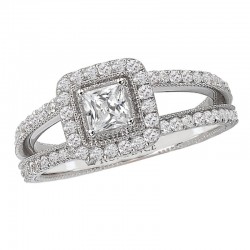 Halo Semi-Mount Diamond Ring