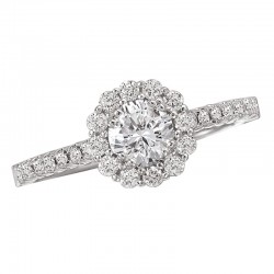 Halo Semi-Mount Diamond Ring