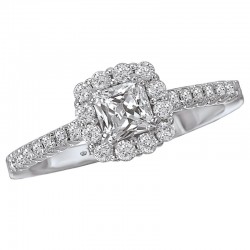 Halo Semi-Mount Diamond Ring