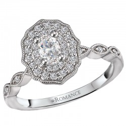 Halo Semi-Mount Diamond Ring