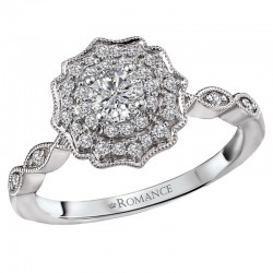 Halo Semi-Mount Diamond Ring