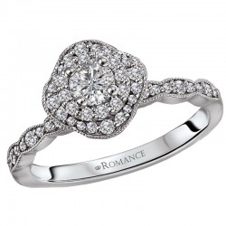 Halo Semi-Mount Diamond Ring