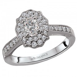 Halo Semi-Mount Diamond Ring