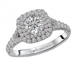 Halo Semi-Mount Diamond Ring