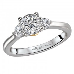 3 Stone Semi-Mount Diamond Ring