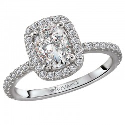 Halo Semi-Mount Diamond Ring