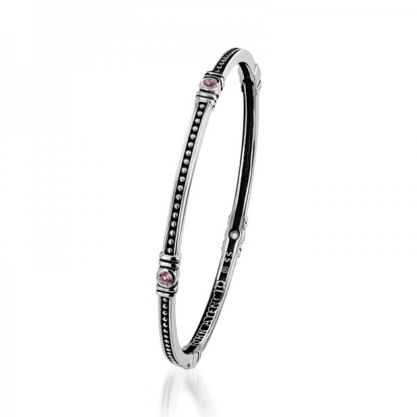 Antigua Birthstone Stacking Bangle Bracelet - Lilac Amethyst