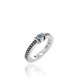Angtigua Birthstone Stack Ring - Blue Topaz