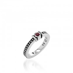 Angtigua Birthstone Stack Ring - Rhodolite Garnet