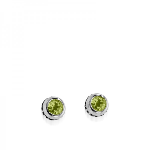 Antigua Birthstone Stud Earrings - Peridot