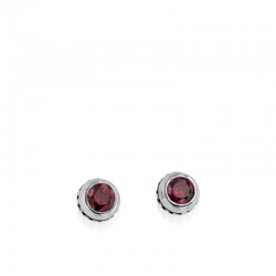 Antigua Birthstone Stud Earrings - Rhodolite Garnet