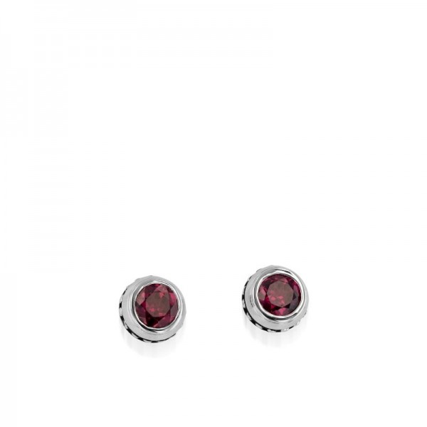 Antigua Birthstone Stud Earrings - Rhodolite Garnet