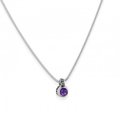 Antigua Birthstone Solitaire Pendant - Amethyst