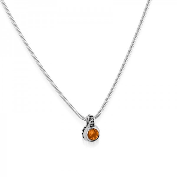 Antigua Birthstone Solitaire Pendant - Citrine