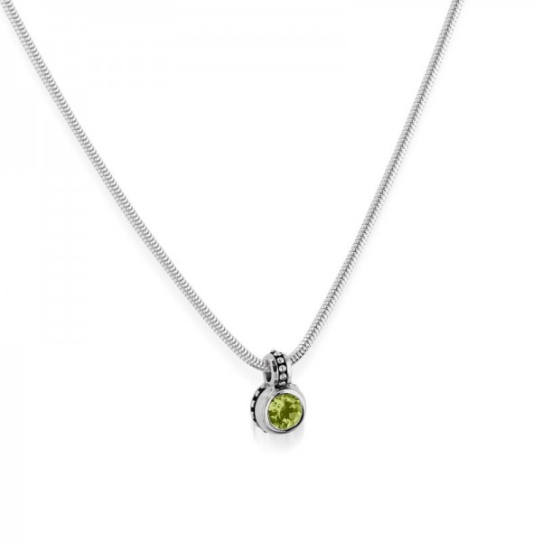 Antigua Birthstone Solitaire Pendant - Peridot