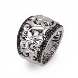 Sterling Silver Black Sapphire Ring