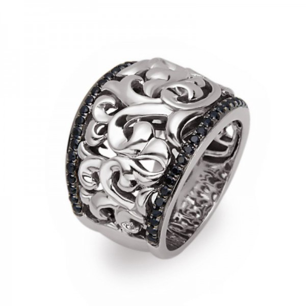 Sterling Silver Black Sapphire Ring