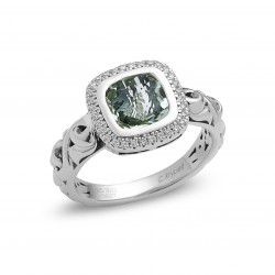 Ellah Collection Sterling Silver Mint Green Quartz Ring