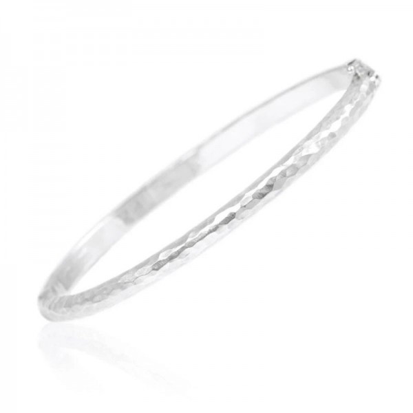 Hammered Silver Bangle