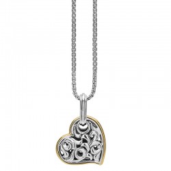 Sterling Silver & 18KY Ivy Petite Heart Pendant