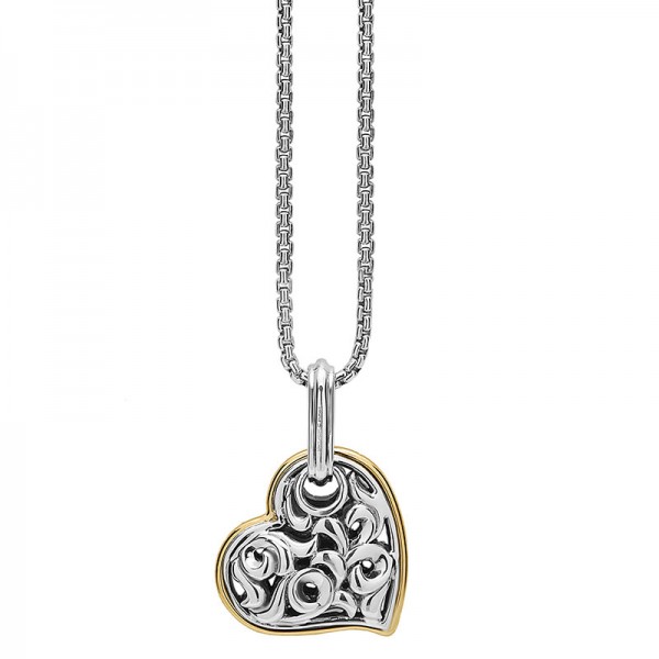 Sterling Silver & 18KY Ivy Petite Heart Pendant