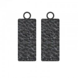 Forged Rectangular 30mm Silver Earring Charms (Charms only)