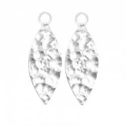 Forged Marquise Silver Earring Charms (Charms only)