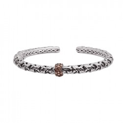 Sterling Silver Brown Diamond Cuff