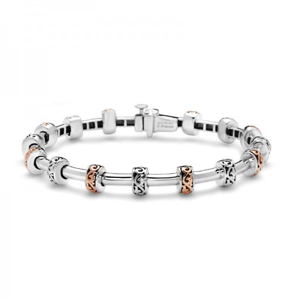 Sterling Silver & 18KP Ivy Petite Rondel Tube Bracelet