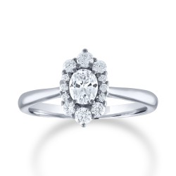 White Gold Halo Engagement Ring