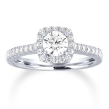White Gold Halo Engagement Ring