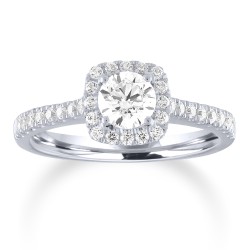 White Gold Halo Engagement Ring