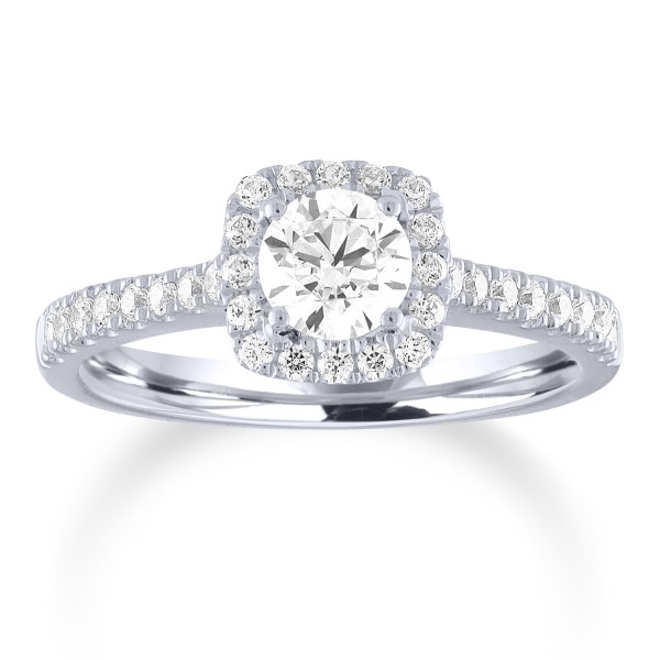 White Gold Halo Engagement Ring