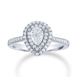 White Gold Halo Engagement Ring