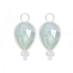 Mia Aquamarine Silver Earring Charms (Charms only)