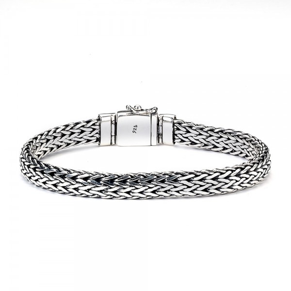Samuel B. Sterling Silver Flat Tulane Naga Men's Bracelet