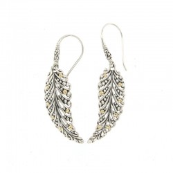 Samuel B. Sterling Silver/18KY Leaf Earrings