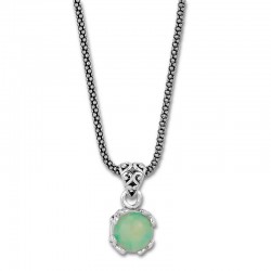 Samuel B. Sterling Silver 7mm Round Opal Pendant
